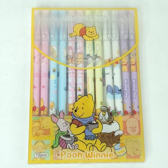Winnie The Pooh Eeyore Owl Rabbit Gel Pens Lot Of 12 Gel Pens NEW Sealed - Picture 1 of 4